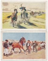 2 db RÉGI Benyovszky képeslap / 2 pre-1945 Hungarian folklore motive postcards
