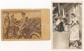 2 db MODERN magyar katonai propaganda képeslap a szocreál korszakból / 2 modern Hungarian military propaganda postcards from the Socialist era