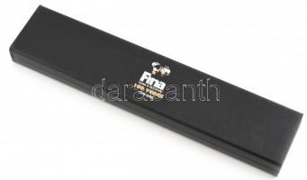 Fina férfi quartz karóra, bőr szíjjal, elemcsere szükséges, dobozban, d:33mm
