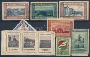 10 db régi magyar levélzáró, köztük elcsatolt területekkel kapcsolatosak is