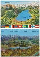 15 db MODERN térképes motívum képeslap / 15 modern map motive postcards