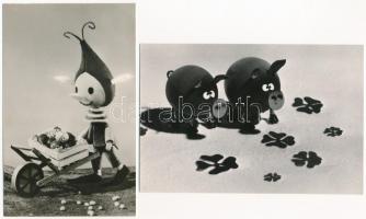 9 db MODERN motívum képeslap: mese, báb és rajzfilm / 9 modern motive postcards, cartoons, puppet fi...