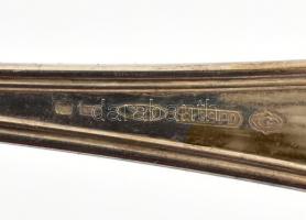 Ezüst(Ag) kanál, kés, villa, jelzett, h: 18, 15 cm, bruttó: 110,7 g