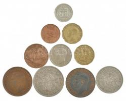 Nagy-Britannia 1938-1952. 1/2p-1/2C (10xklf), közte 1944. 6p Ag "VI. György" T:2-3 United Kingdom 1938-1952. 1/2 Penny - 1/2 Crown (10xdiff), within 1944. 6 Pence Ag "George VI" C:XF-F