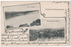 1914 Sándoregyháza, Ivanovo; Dunai részlet, látkép. Divald Károly Fia kiadása / Danube river, general view. Art Nouveau + K.k. Landsturm-Bataillon No. 51. 2. Kompagnie (EK)