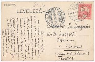 1909 Pancsova, Pancevo; Kontilovics szálloda terasza, pincérek, Hofherr & Schrantz, Turul cipő, ...