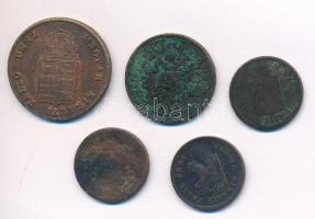 1871KB-1885KB 1kr Cu (3xklf) + 1851B 1kr Cu + 1848. 1kr Cu T:2-,3 patina