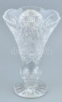 Dúsan csiszolt ólomkristály váza, kopásnyomokkal, m:28cm
