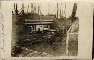 1916 Osztrák magyar álcázott állás / WWI K.u.k. military camouflaged post. photo + Kmdo. des k.u.k. Infanterieregiments Nr. 68.