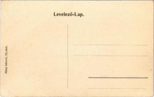 Újvidék, Novi Sad; Szentháromság szobor, Városháza, piac. Posta-Utalvány montázs postással és pecsét...