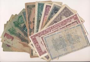 1930-1946. 19db-os Pengő és 2db-os Adópengő bankjegytétel, közte 1946. 100.000BP (T:I- állapotban) T...