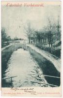 1901 Újverbász, Verbász, Novi Vrbas; zsilip a Ferenc-csatornán. Schröder kiadása / canal, flood gate (vágott / cut)