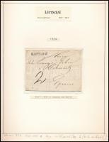 1834 Portós levél kiállítás lapon LEUTSCHAU - Eperies