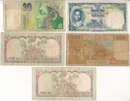 Vegyes: 5db-os thai, közép-afrikai államok, szlovák és nepáli bankjegy tétel T:III- Mixed: 5pcs of banknotes lot from Thailand, Central African States, Slovakia and Nepal C:VG
