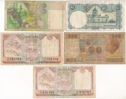 Vegyes: 5db-os thai, közép-afrikai államok, szlovák és nepáli bankjegy tétel T:III-
Mixed: 5pcs of ...