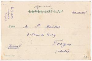 1906 Budapest XII. Zugliget, Schaffer Károly vendéglője a Disznófőhöz, vendégek és pincérek a kertbe...