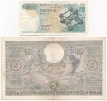 Belgium 1938.10.03. 100Fr/20B + 1964. 20Fr T:III 
Belgium 1938.10.03. 100 Francs / 20 Belgas + 1964...