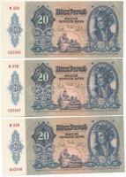 1941. 20P (6x, sorszámkövető: C 238 053546 - C 238 053551) T:I kissé hullámos papír Adamo P12