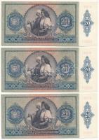 1941. 20P (6x, sorszámkövető: "C 238 053546 - C 238 053551") T:I kissé hullámos papír
Ada...