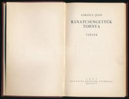 Lőrincz Jenő: Bánatcsengettyűk tornya. Pécs, 1927, Dunántúl Egyetemi Nyomdája. Kiadói egészvászon kö...
