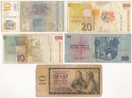 Vegyes: Csehszlovákia 1960. 10K + 1970. 20K + Szlovénia 1992. 10T + 20T + Szerbia 2006. 10D T:III,II...