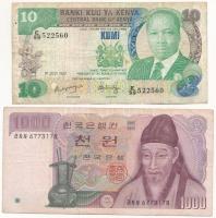 Vegyes: Malawi 1989. 5K + Guínea 2015. 500Fr + Burundi 2005. 50Fr + Kenya 1987. 10Sh + Dél-Korea 198...