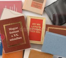 Kb. 60 db vegyes témájú minikönyv, közte 8 db számozott példány