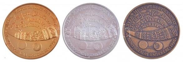 Lebó Ferenc (1960-) 1996. "A Honfoglalás emlékére 896-1896 / Vérszerződés" jelzett Ag, ara...