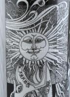 Hollóházi Szász Endre által tervezett mintával díszített porcelán váza, matricás, jelzett, hibátlan,...