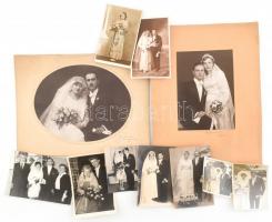 11 db régi és újabb esküvői fotó 20x30 cm