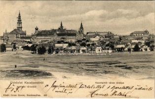 1904 Kecskemét, látkép, zsinagóga. Gross Simon kiadása (fa)