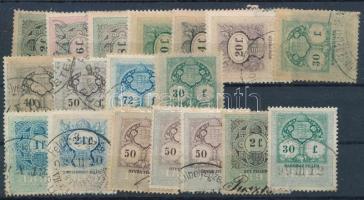 43 db régi okmánybélyeg 2 berakólapon