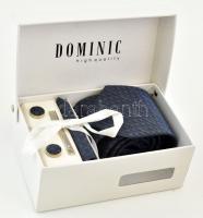 Dominic nyakkendő, tű, mandzsetta dobozban.