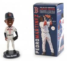 Pedro Martinez műanyag baseball figura, rugós fejjel, (Pedro Jaime Martínez volt profi baseball kezdő dobó, 1992 és 2009 között a Major League Baseballban játszott, öt csapatban-elsősorban a Boston Red Soxban 1998 és 2004 között.) Díszdobozban, m:18,5cm