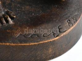 Rácz Edit (1936- ): Akt. Bronzírozott műanyag, képcsarnokos címkével, hibátlan, jelzett, m:22cm