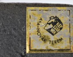 Turcsányi Árpád (1921-1998): Akt. Bronzírozott műanyag fa talapzaton, képcsarnokos címkével, hibátla...