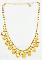 Dekoratív irizáló strasszokkal díszített nyaklánc, jó állapotban, h: 42 cm