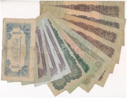 1944. 1P-100P (12x7klf) T:III,III- közte: szép papír, folt, szakadás, anyaghiány, firka