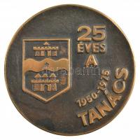 1975. 25 éves a Tanács 1950-1975 / A VI. Ker. Tanács Végrehajtó Bizottsága bronz emlékérem, eredeti tokban, hátlapon gravírozva (77mm) T:2