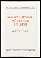cca 1939 Magyarország művészeti emlékei, szerk.: Gerevich Tibor, ismertető füzet a könyvekhez, 5 sztl. oldal, papírborítóban, hajtásnyommal