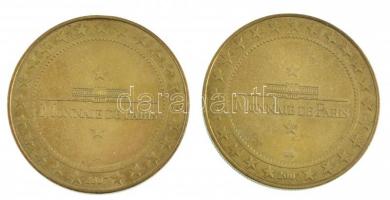 Franciaország 2007. 2xklf fém emlékérem "Louvre; Hadsereg Múzeum és Napóleon" (34mm) T:2 F...