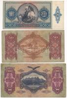 1930. 100P + 1932. 50P + 1941. 20P T:III köztük: kis szakadás, folt