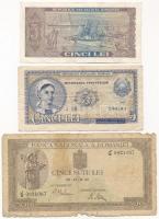 Románia 1941. 500L + 1952. 5L + 1966. 5L T:III, III- az egyiken szakadások, anyaghiány Romania 1941. 500 Lei + 1952. 5 Lei + 1966. 5 Lei C:F, VG small tears, material error on one of them