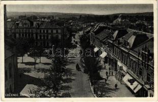 1930 Losonc, Lucenec; látkép zsinagógával / general view with synagogue (EK)