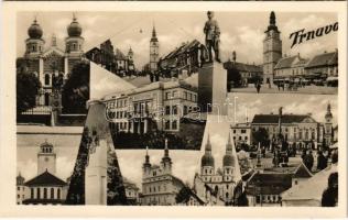 Nagyszombat, Tyrnau, Trnava; mozaiklap zsinagógával / multi-view postcard with synagogue