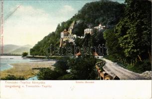 Vágsziklás, Szkalka-Benedek, Skalka nad Váhom (Trencsénteplic, Trencianske Teplice); Vágvölgy. Apátsági romok. Wertheim Zsigmond / abbey ruins in Povazie, Váh valley (EK)