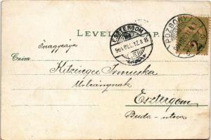 1904 Pozsony, Pressburg, Bratislava; Mihály utca, üzletek / Michael-Gasse / street view, shops. Mehn...