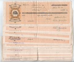 Bonyhád/Hőgyész 1931-1941. 60 db kitöltött váltó bélyegzéssel, okmánybélyegekkel, köztük több lyukas...