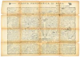 Pianta panoramica di Roma, térkép szakadásokkal, 47,5×68 cm