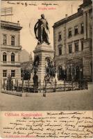 1901 Komárom, Komárno; Klapka szobor, M. kir. dohány és szivar áruda, üzlet. Czike Dénes kiadása / statue, tobacco shop (r)